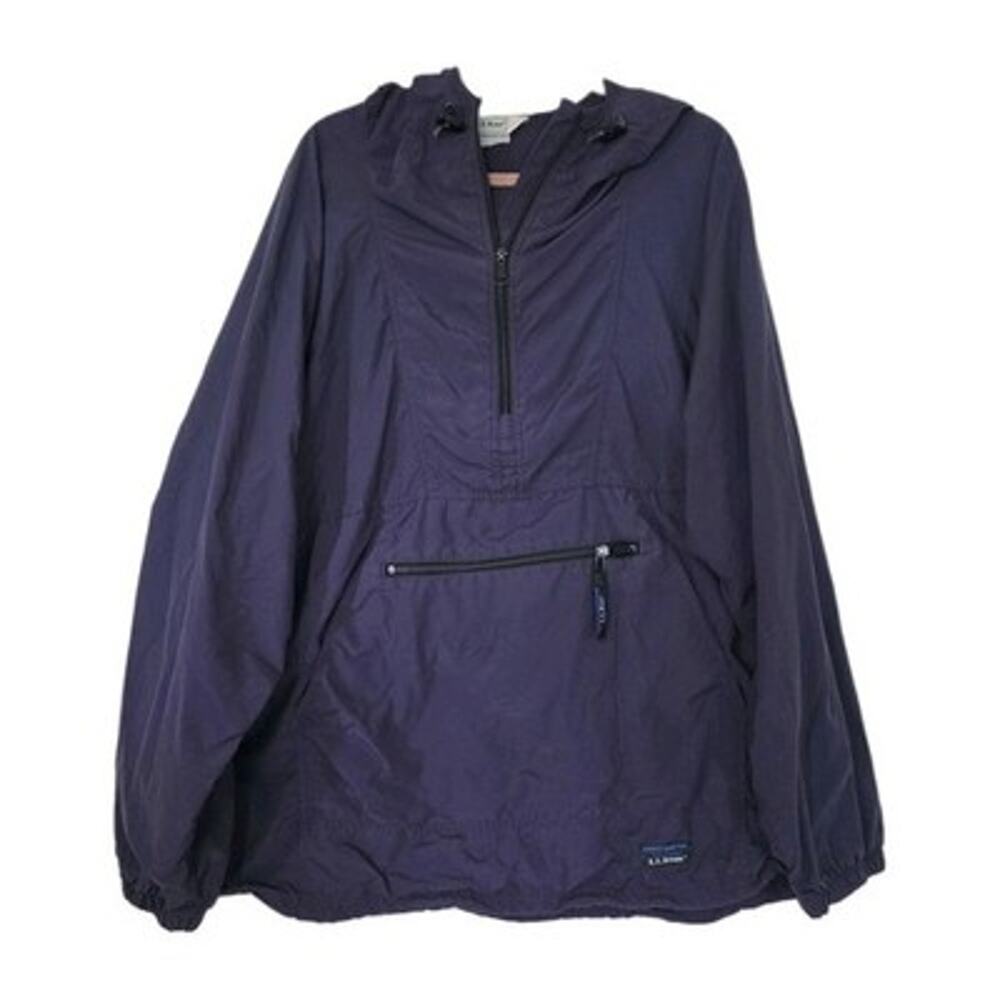 Vtg LL Bean Anorak Jacket Men XL Navy Blue Windbreaker 1/2 Zip Outdoor Hiking